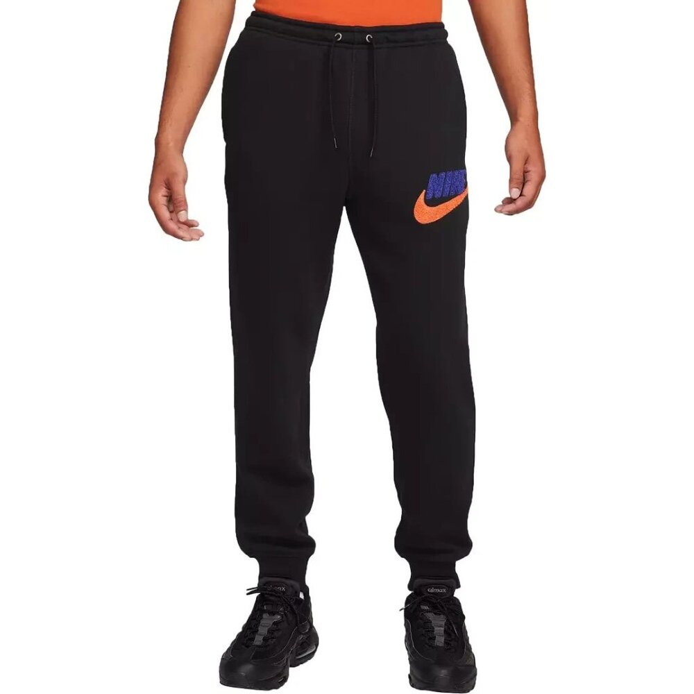 Nike Club Fleece Brushed-Back Chenille Futura Pants FN3094-010 Men’s Medium - Picture 1 of 9